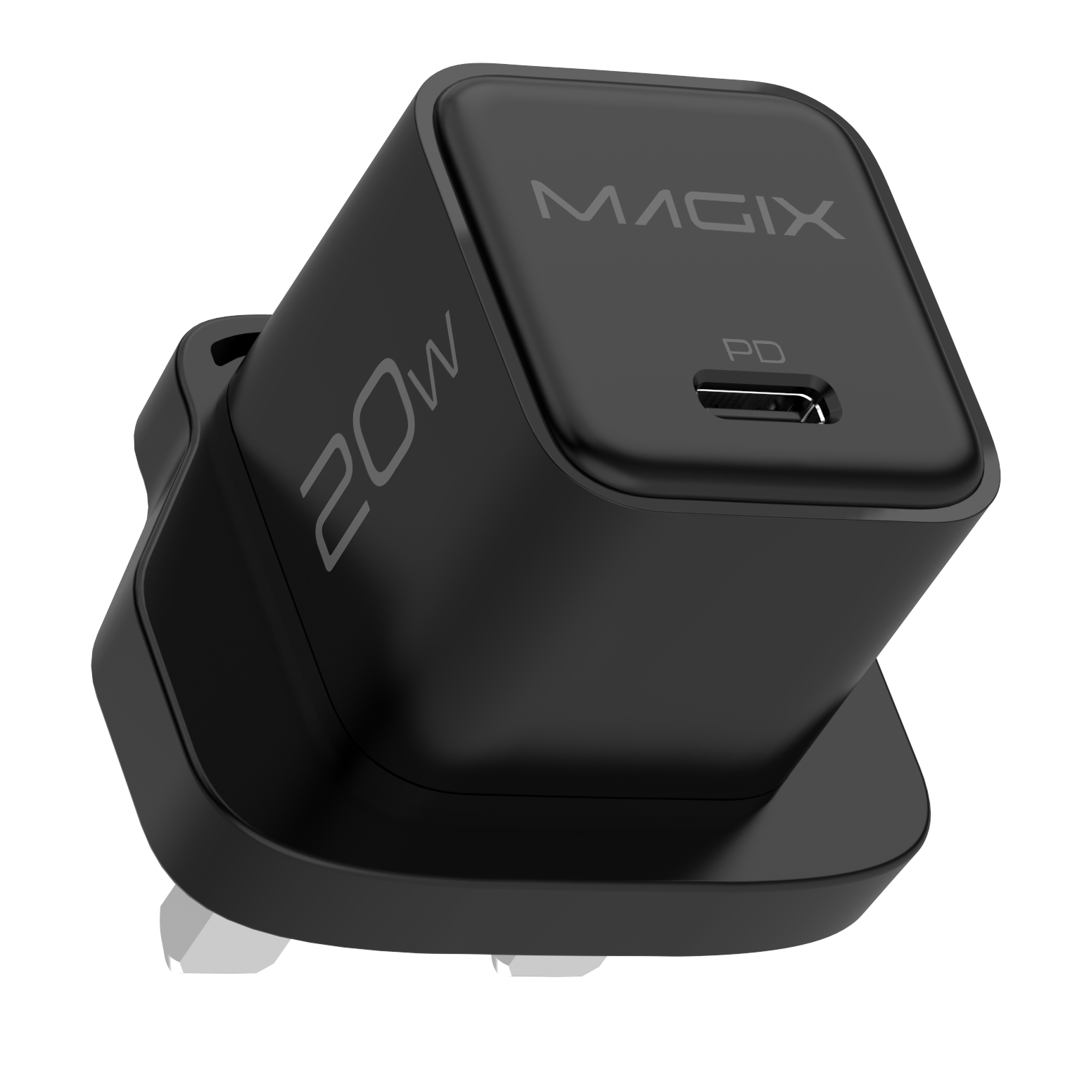Magix Caricatore USB-C 30W GaN Nano Con PD 3.0 - Alimentatore Rapido Per IPhone 15/14/13, IPad Pro, Galaxy - Spina Europea (Nero)
