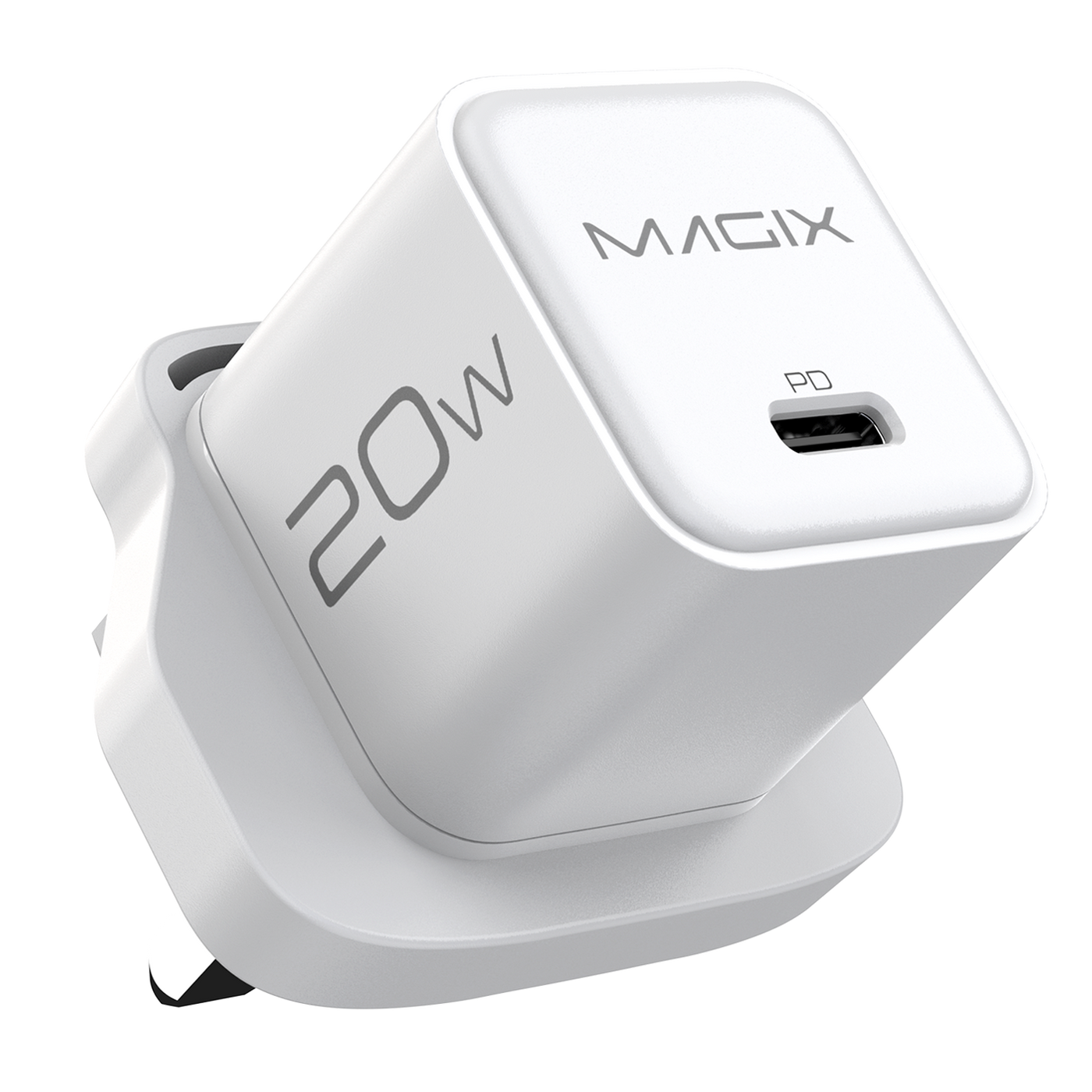 MAGIX 20W NANO GaN Charger PD Power Delivery - UK Plug (WHITE)