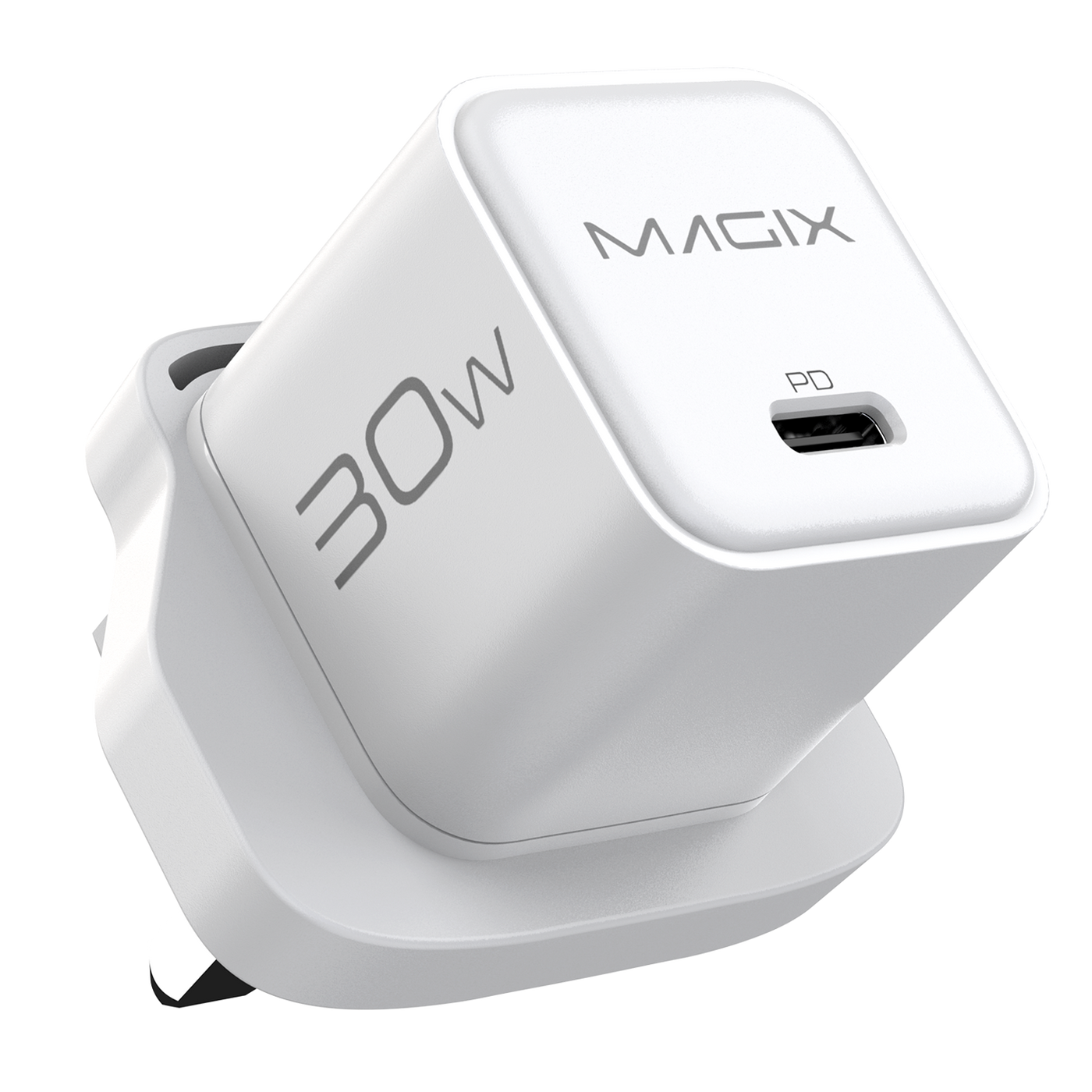 MAGIX 30W NANO GaN Charger PD Power Delivery - UK Plug (WHITE)