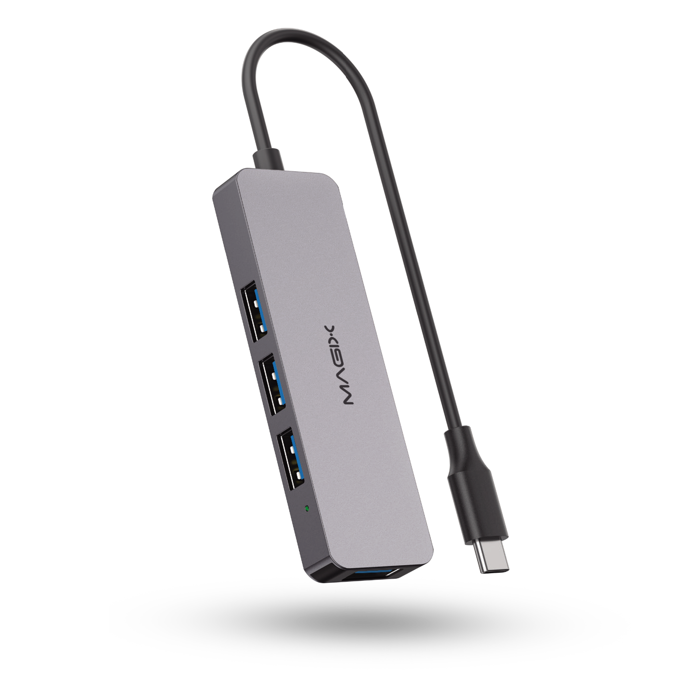 MAGIX 4-Port USB 3.0 USB-C Hub: Aluminum Shell, 5Gbps Data Transfer Speed