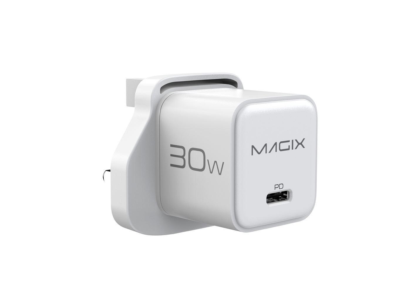 MAGIX 30W NANO GaN Charger PD Power Delivery - UK Plug (WHITE)