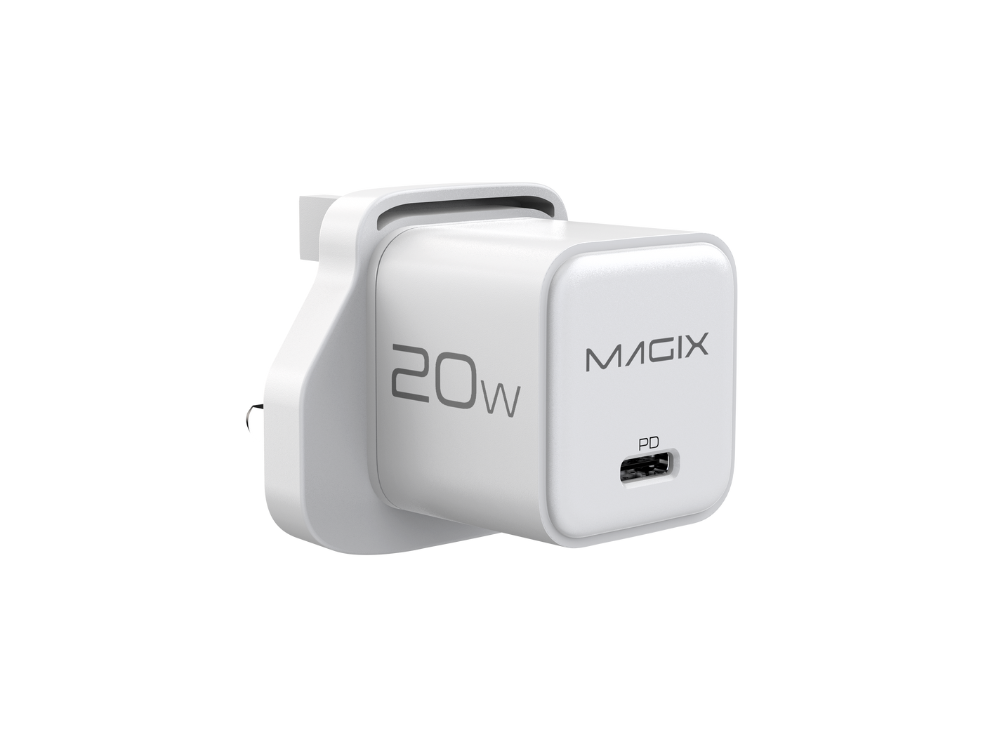 MAGIX 20W NANO GaN Charger PD Power Delivery - UK Plug (WHITE)