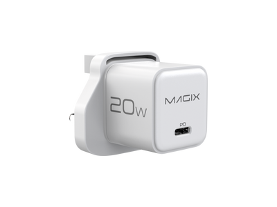 MAGIX 20W NANO GaN Charger PD Power Delivery - UK Plug (WHITE)