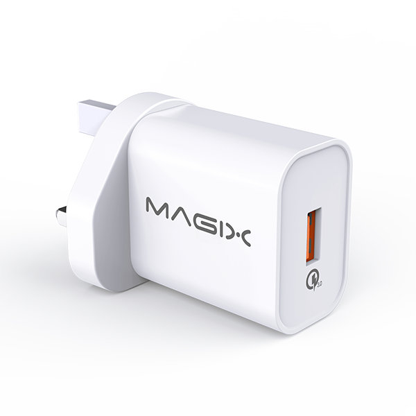 MAGIX 18W Wall Charger, Quick Charge 3.0, 3A - UK Plug