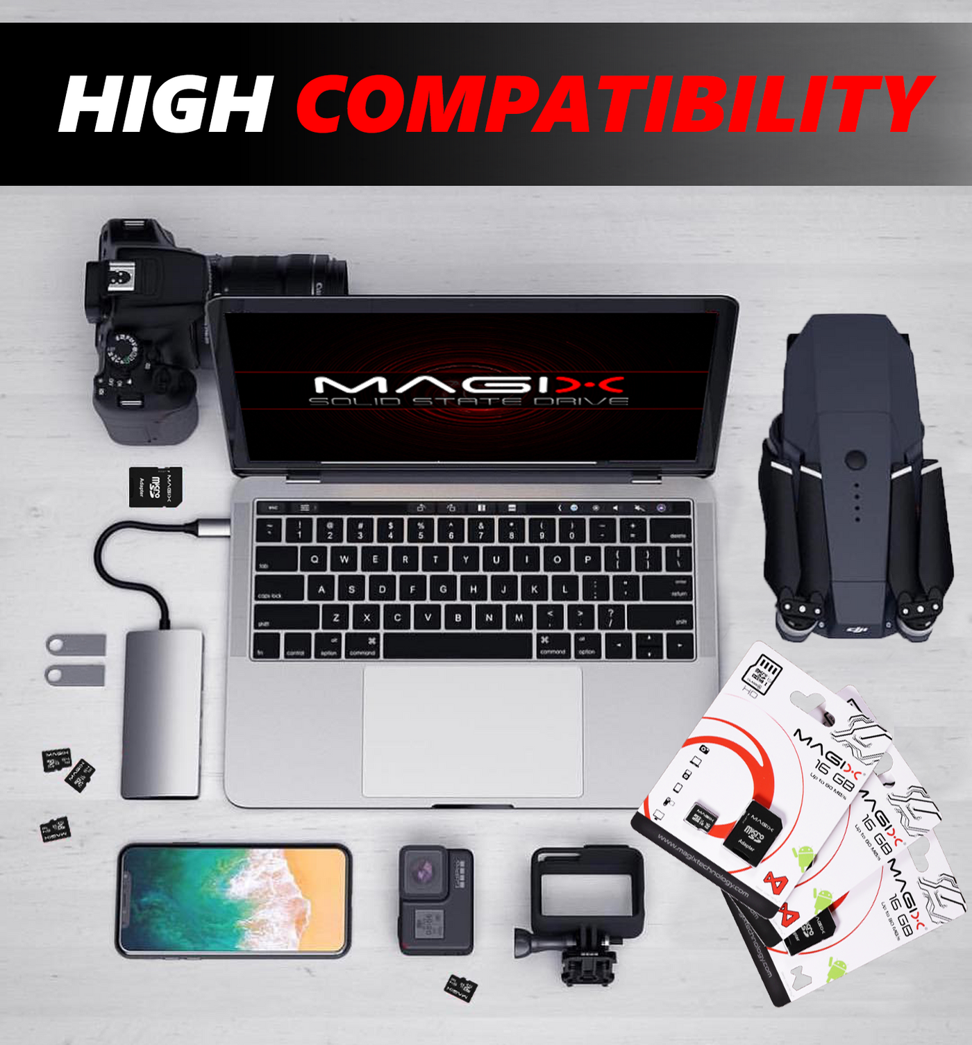 MAGIX MicroSD Card HD Series + SD Adapter Class10 V10