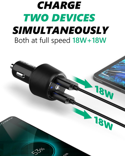 Magix 36W Car Charger Dual USB-A port QC 3.0 (18W x 2)