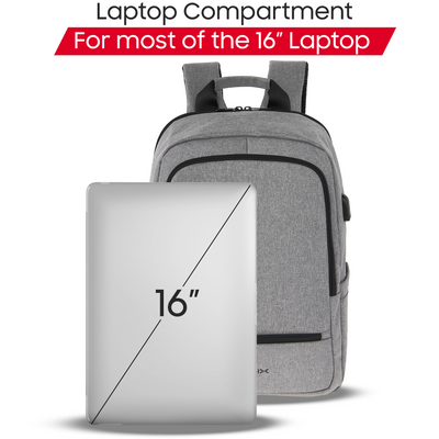 MAGIX 16" Explorer Laptop Backpack with Internal Pocket (GRAY)