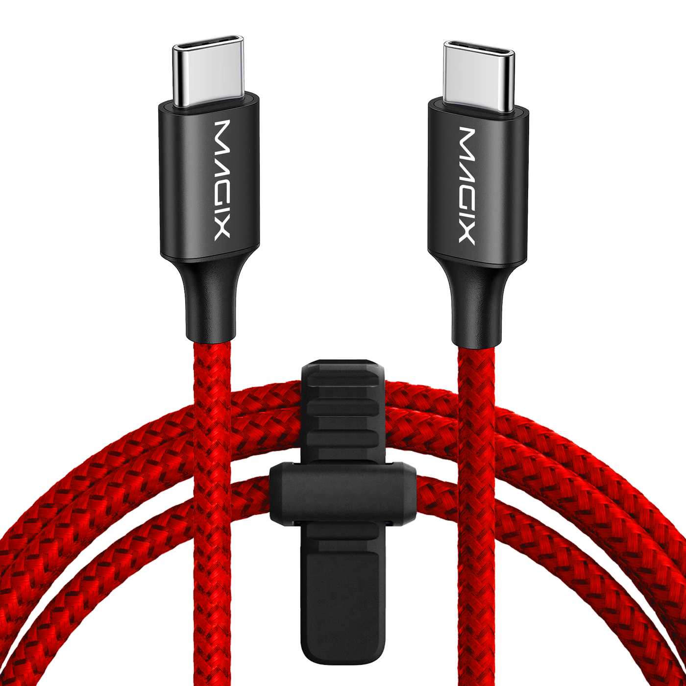 MAGIX 60W USB C to USB C Braided Charging Cable (RED)