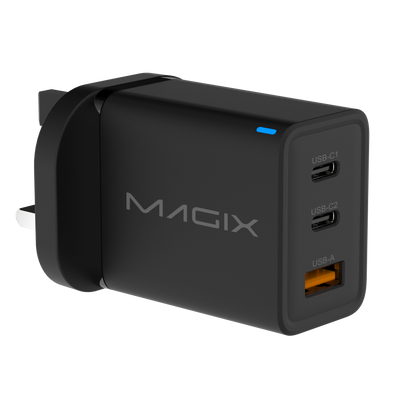 MAGIX 65W 3-Port Plug GaN Charger PD Power Delivery - UK Plug