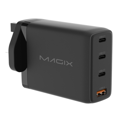 MAGIX 120W 4-Port Plug, GaN Charger PD Power Delivery - UK Plug