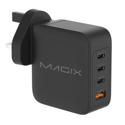 MAGIX 140W 4-Port Plug, GaN Charger PD Power Delivery - UK Plug